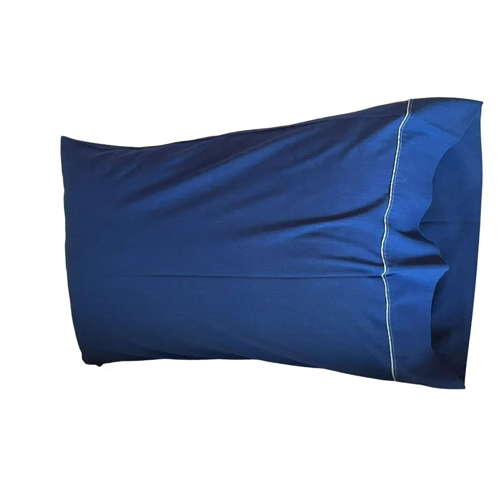 Vintage Cannon Monticello Full Flat Sheet and One Pillowcase Used Blue 2 Piece